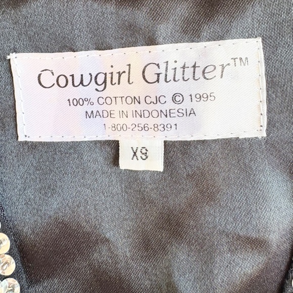 90s Silver Triangle Sequin Cotton Vest Womens XS Hand-Made by Cowgirl Glitter - Picture 2 of 11